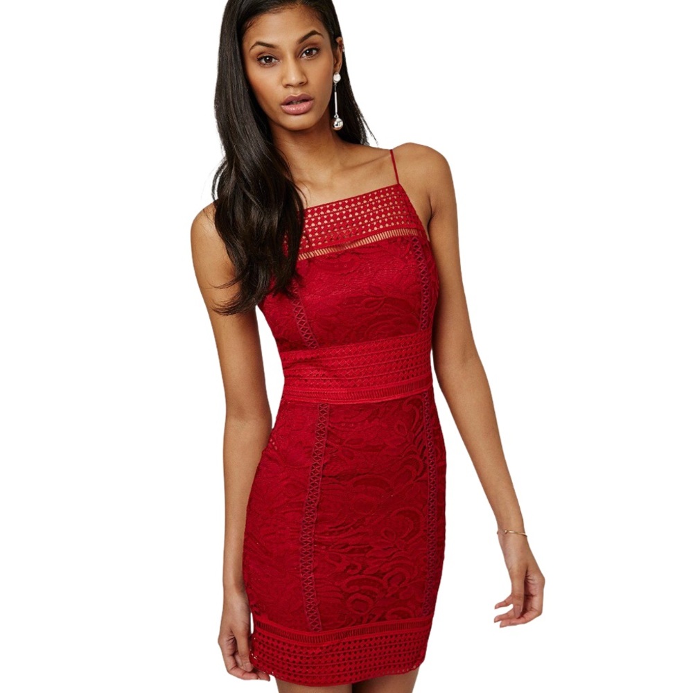 Topshop Red Lace Dress